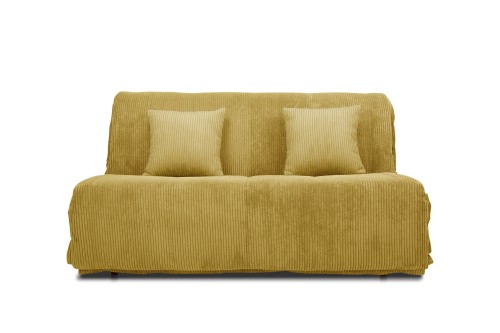 Schlafsofa Malta mit Rückenlehne Gelb Akkordion 140 cm