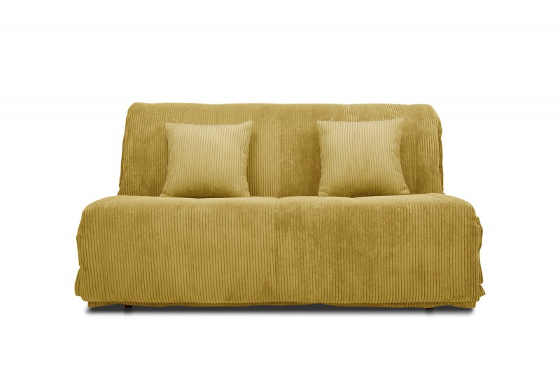 Schlafsofa Malta mit Rückenlehne Gelb Akkordion 140 cm